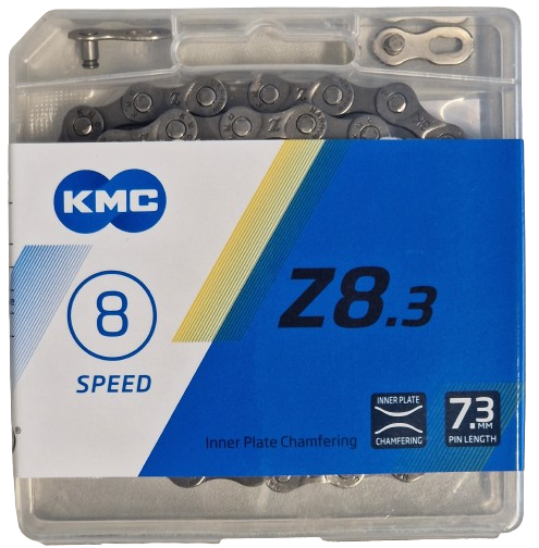 Km C Z8.3 Bicycle chain 8 Speed ​​1 2x3 32 114 Schakels Gray Brown in box