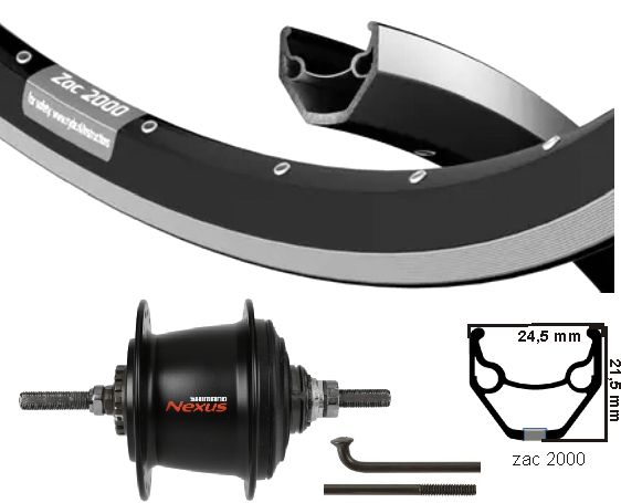 KGS Zadní kolo 28 palců (622) RIM a mluvil Black Nexus 8 RB Black