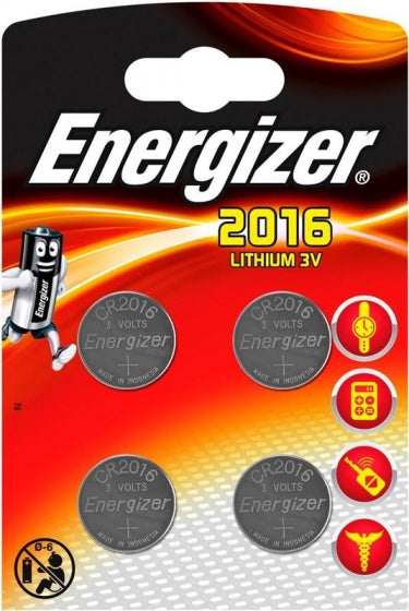 Energizer Lithium 3V Button Cell Batteries (CR2016) 4 pièces