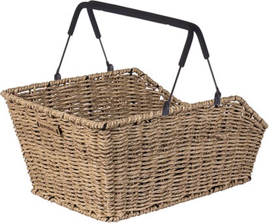 Basil Cento Rattan Look MIK - fietsmand - achterop - inclusief MIK systeem - bruin