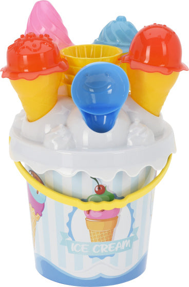 Free and easy strand bucket with ice creams 11-piece blue