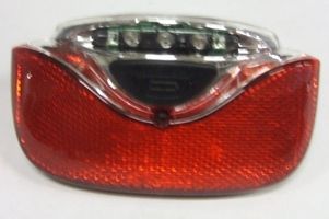 Wewnętrzne tylne światło Gazelle - czerwone, przezroczyste, LED, 115x65 mm, bateria rowerowa, odpowiednia do wewnętrznych e -bike
