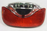 Wewnętrzne tylne światło Gazelle - czerwone, przezroczyste, LED, 115x65 mm, bateria rowerowa, odpowiednia do wewnętrznych e -bike