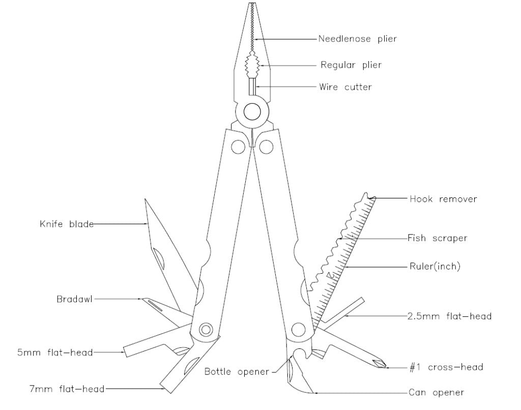 Icetoolz Multitool Lifeguard 15 fonctions, acier inoxydable