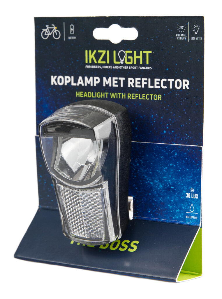 Ikzilight žaromet The Boss, 1 White LED 20LUX. Vključno z oklepajem in baterijami (viseči paket)