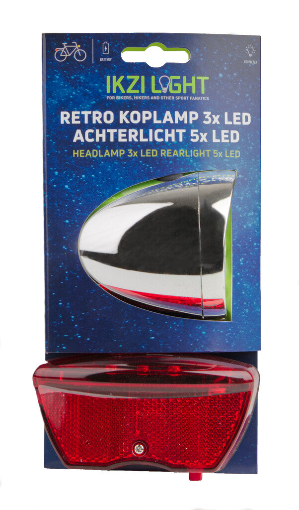 Razsvetljava set retro LED baterijo srebrno rdeča