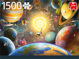 Jumbo Premium Floating in Outer Space Line Puzzle 1500 stykker