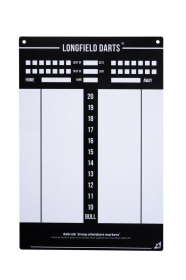 Longfield Darts Tournament Dartboard med tilbehør Sort 8-delt