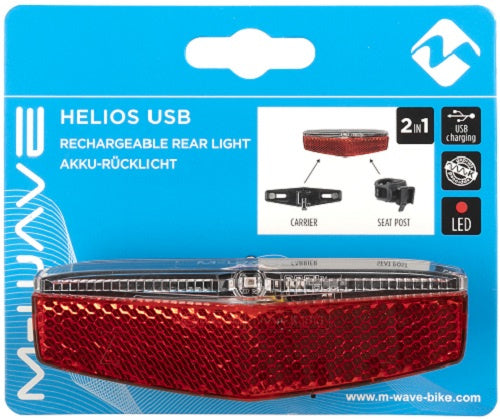 M-Wave Helios zadnja luč USB LED rdeča