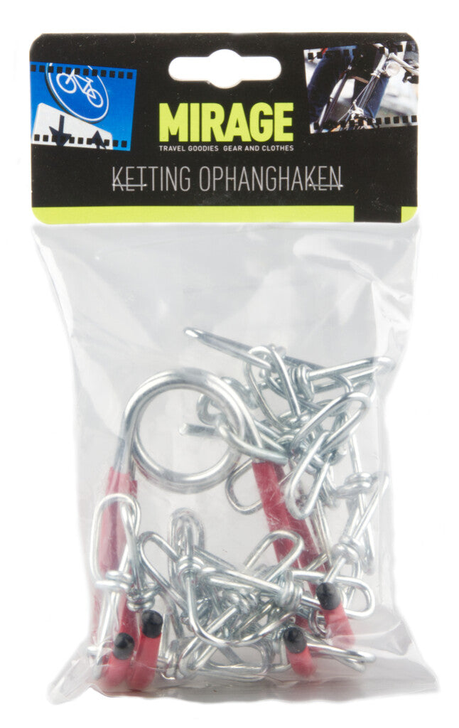 Set hanging hooks with chain plasticized