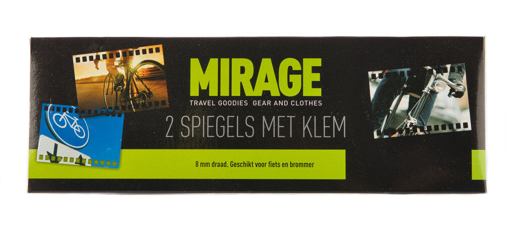 Mirage mirror set with clamp 8 mm universal