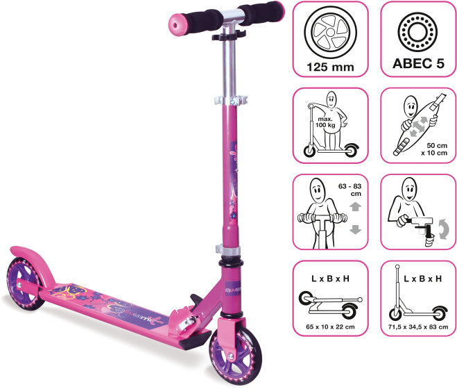 Muuwmi a 2 ruote Kintestep pieghevole freno rosa viola rosa