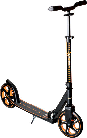 Muuwmi 2-wheel Kinderstep Foldable foot brake Black Orange