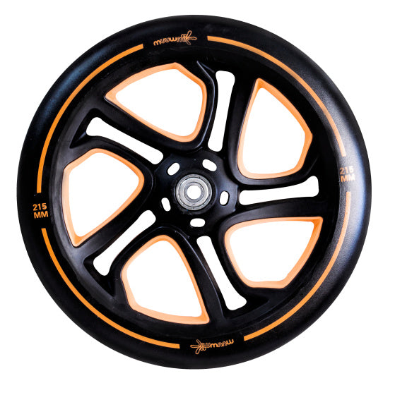 Muuwmi 2-wheel Kinderstep Foldable foot brake Black Orange