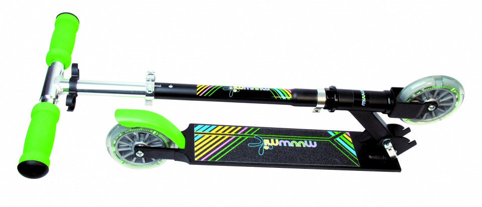 Muuwmi neon a 2 ruote KinteStep LED Freno pieghevole Black Green