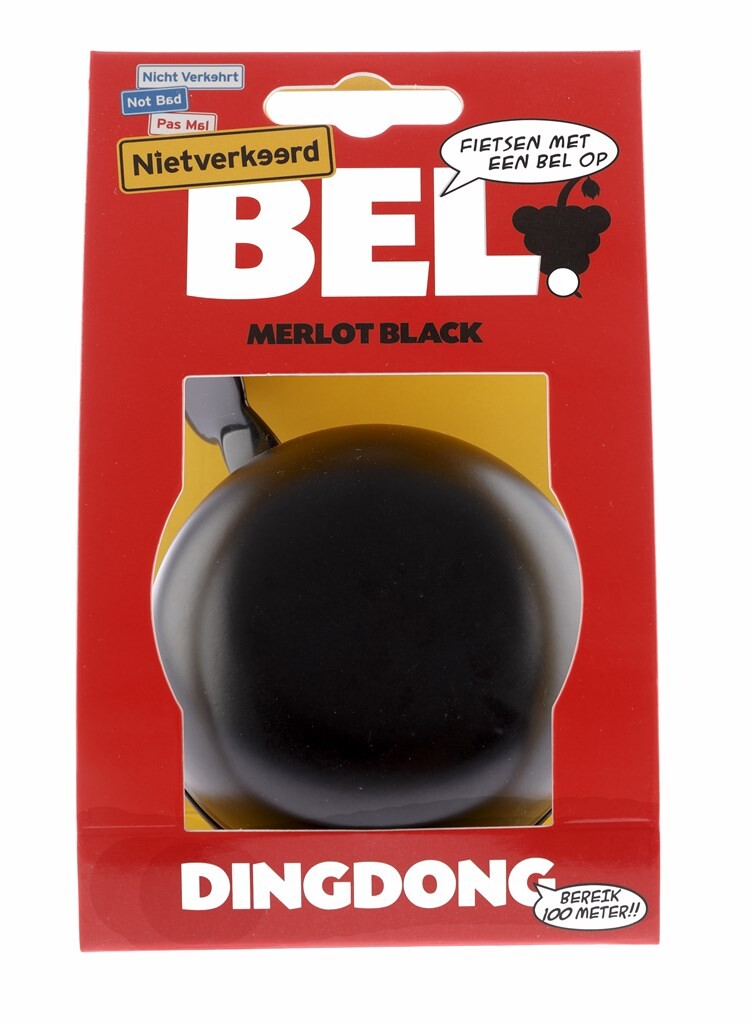 Cykelklokke ding-dong stål 80 mm sort