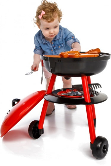 Paradiso legetøj legetøj grill 50 cm 30-delt rød sort