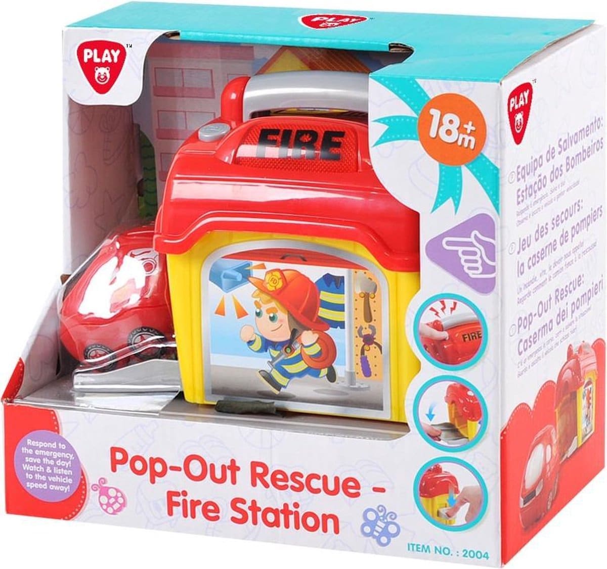 Playgo brandweer kazerne met auto