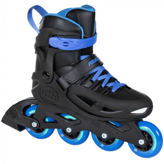 PowersLide One Stargaze Inlineskates 85A sort blå størrelse 29 32