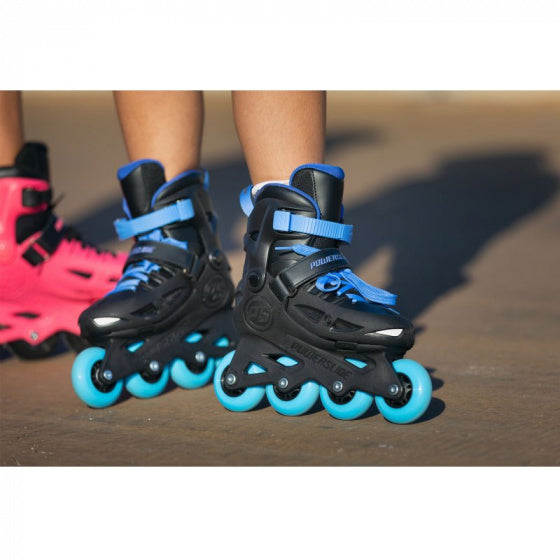 PowersLide One Stargaze Inlineskates 85A sort blå størrelse 29 32