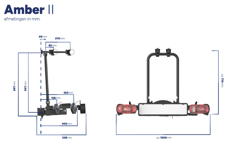 Pro-User Amber II Towbar Bicycle Carrier 7 13-pin max. 50 kg