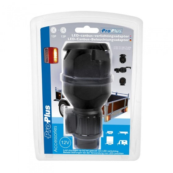 Proplus LED-belysningsadapter 12 Volt 13-13-polig 16 cm svart