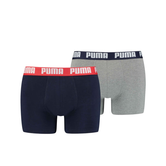 Puma Basic Boxershort Heren (Pack of 2) Grijs Blauw maat L