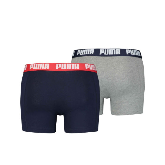 Puma Basic Boxershort Heren (Pack of 2) Grijs Blauw maat L