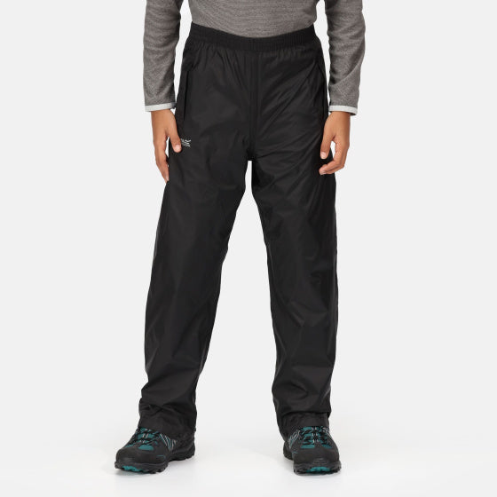 Regatta Rainbroek Pack It Junior Black Size 9-10 anni