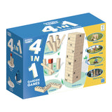 Grasshopper 4-i-1 træhave spil Kubb Domino Jenga