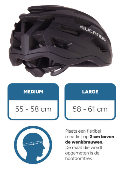 Rucanor Grav bicycle helmet adjustable black size 55-58 cm (m)