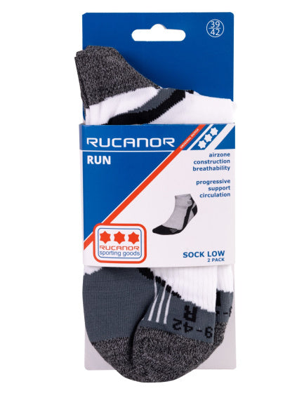 Rucanor Running Socks Short 2-pack White Gray Size 43-46