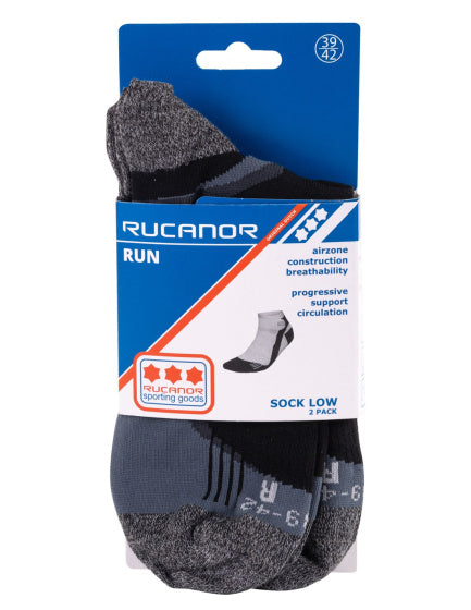 Rucanor Running Socks Short 2-pack Black Size 43-46