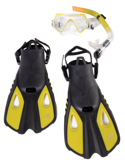 Rucanor Zandvoort Snorkel set with flippers Lime size 42-47