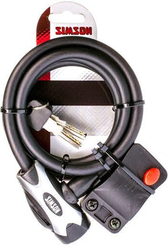Simson Cable Lock Regular XL - 10x150 cm - sort - ingen kunst - cykel