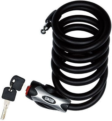 Simson Cable Lock Regular XL - 10x150 cm - sort - ingen kunst - cykel