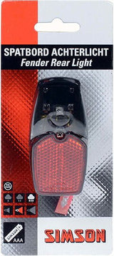 Simson spatbordachterlicht LED incl. batterijen op kaart