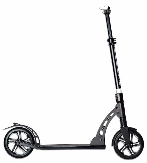 Seks grader 2-hjulsscooter med frontfjæring sammenleggbar fotbremsesvart