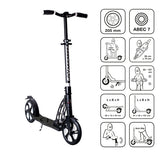 Seks grader 2-hjulsscooter med frontfjæring sammenleggbar fotbremsesvart