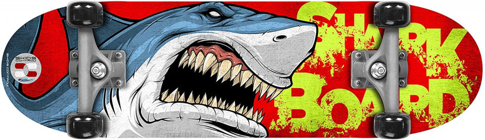 Skids Control Shark Skateboard Junior Wood PVC Rotblau