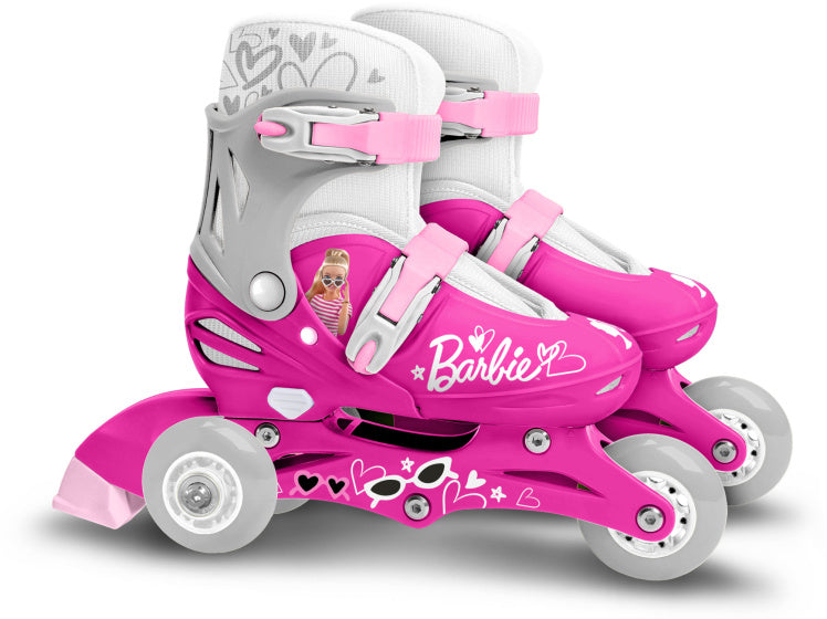 Mattel 2-en-1 Skates Hardboot Tamaño blanco rosa ajustable 27-30