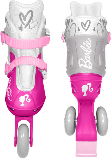 Mattel 2-en-1 Skates Hardboot Tamaño blanco rosa ajustable 27-30