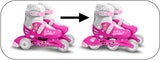 Mattel 2-en-1 Skates Hardboot Tamaño blanco rosa ajustable 27-30