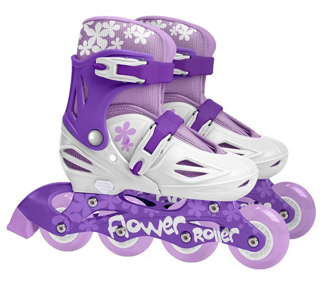 Inline Skates adjustable purple white size 30 33