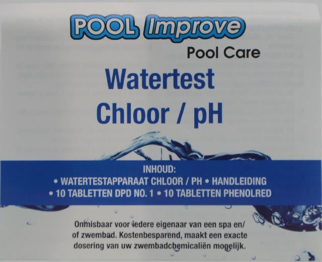 Prueba de diversión de verano establecida para comenzar el valor de medición de cloro y pH Valor