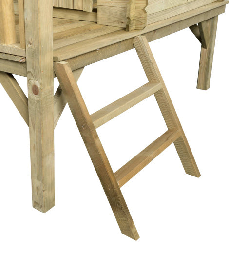 Swinging Camilla Wooden Playhouse with Natural Red slide