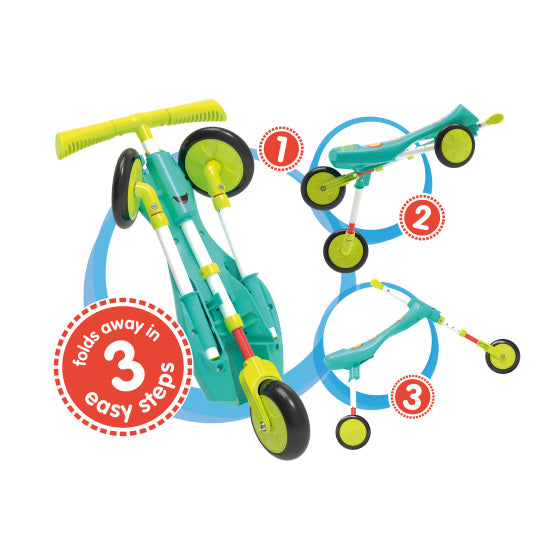 Les insectes scuttlebug xl se détend avec 3 roues junior turquoise vert