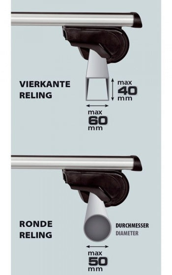 Ensemble de rack de toit 124 cm en aluminium