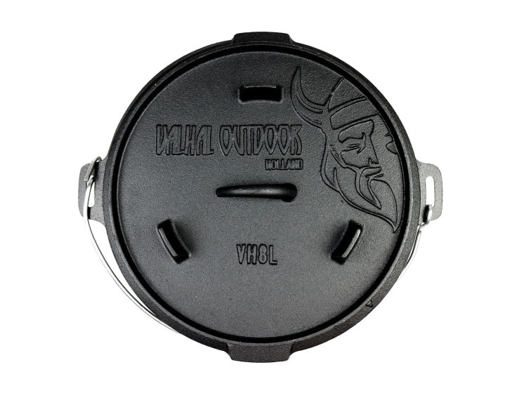 Valhal Dutch oven frying pan cast iron without legs 8 l