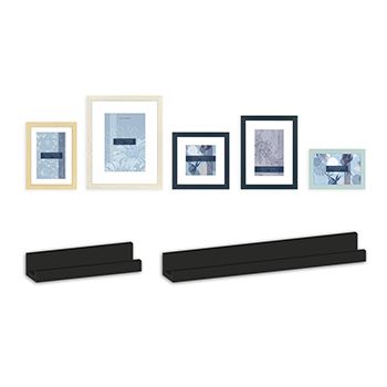 Photo Frame Set EG958 Maratea 5 kusů se 2 policemi na zeď